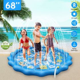 Sprinkler Splash Pad For Kids/Pets 68IN Inflatable Blow Up Pool Sprinkle Play Mat Summer Outdoor Water Toys